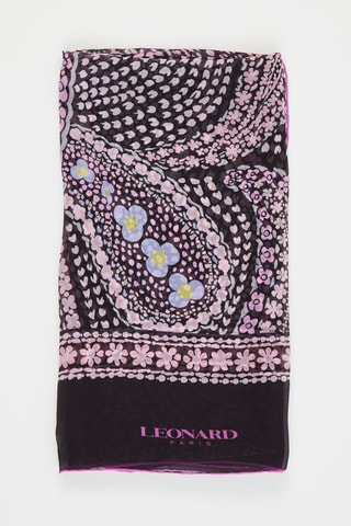 Foulard en soie Kate - Noir et rose