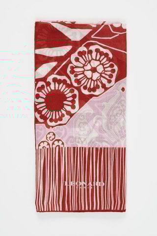 Foulard en cachemire et soie Lara - Rouge et rose