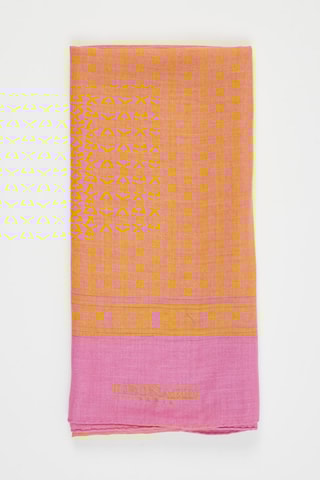 Foulard en cachemire et soie Hobby - Rose et jaune