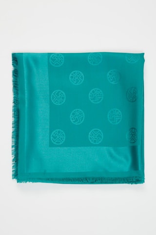 Foulard en soie et laine Logo - Vert clair