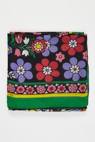 Foulard en laine et soie Disegno ricamo - Noir et rouge