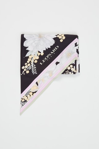 Bandeau en soie Lucky - Noir et rose