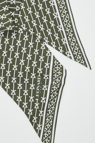 Bandeau en soie Micky - Kaki et blanc