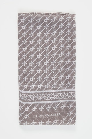 Echarpe en soie Micky - Gris foncé et blanc