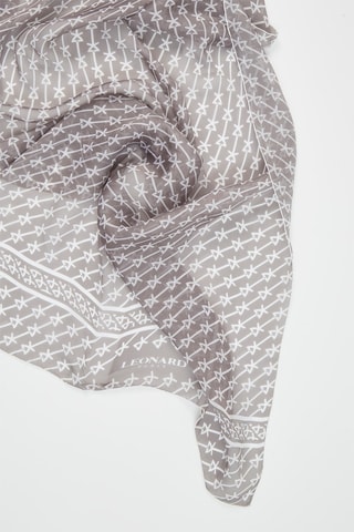 Echarpe en soie Micky - Gris foncé et blanc