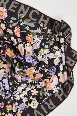 Carré en soie Love - Noir