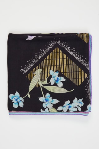 Carré en cachemire et soie Icône - Noir et blanc