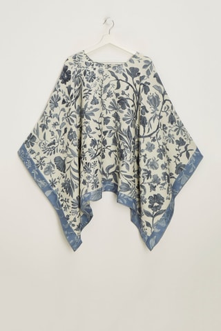 Poncho en laine et soie Marta - Bleu clair