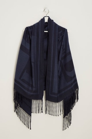 Poncho en laine - Bleu marine