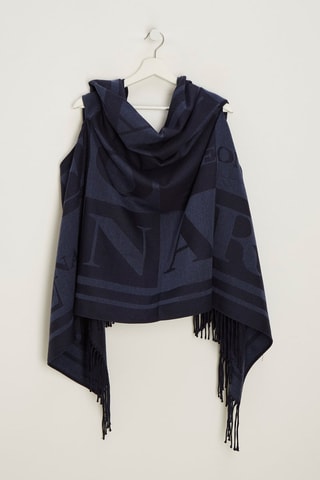 Poncho en laine - Bleu marine