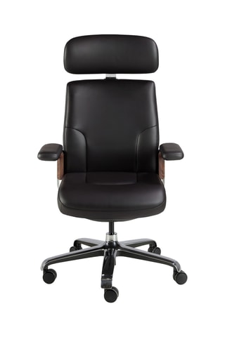 Sedia da ufficio in legno - 74 X 70 X 118 cm - Rivestimento in similpelle