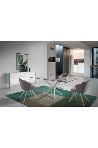 Tavolo da pranzo in vetro - 140 x 75 x 95 cm