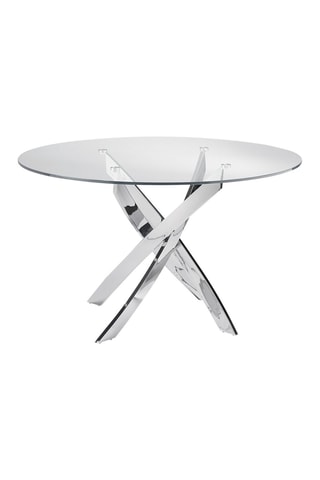 Tavolo da pranzo - Trasparente e cromato - Piano in vetro - 130 x 130 x 75 cm