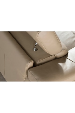 Divano angolare destro con meccanismo elettrico - Beige - 3 posti - In pelle