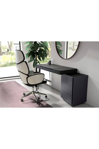 Sedia da scrivania con ruote - 
Bianco e nero