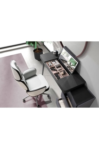 Sedia da scrivania con ruote - 
Bianco e nero