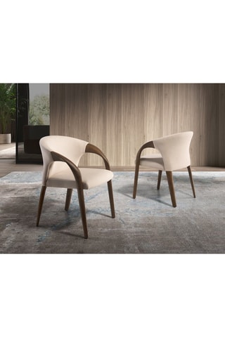 Sedia - Beige ed effetto noce