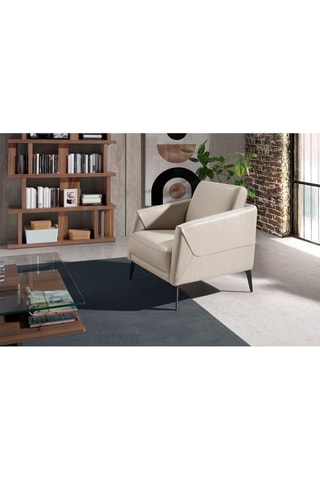 Poltrona -  Beige - In pelle