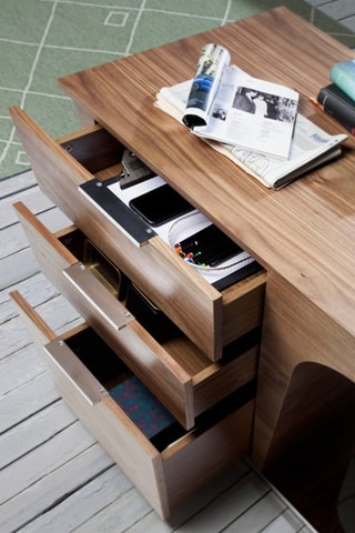 Scrivania - Effetto noce e argentato