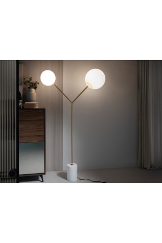 Lampada da terra - Dorato e bianco - 15 W