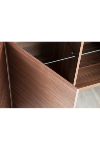 Credenza 4 ante - Effetto noce e bianco