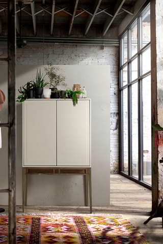 Credenza 2 ante - Bianco e neutro - 90 x 40 x 150 cm