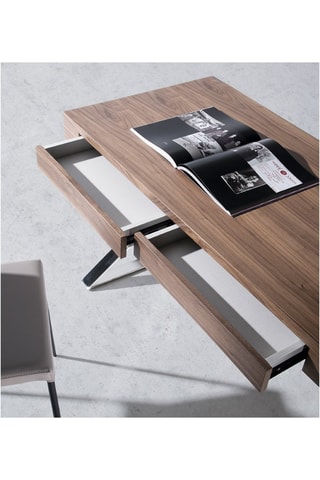 Scrivania - Effetto noce e argentato