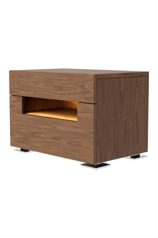 Comodino con LED - Effetto noce - 58 x 38 x 41 cm