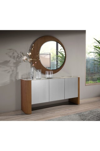 Credenza 3 ante in legno e porcellana - 160 x 80 x 45 cm
