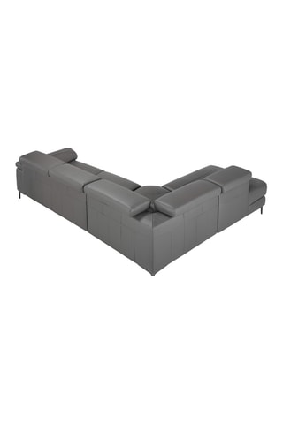 Divano angolare sinistro - Grigio - In pelle