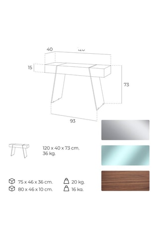 Console 1 cassetto - Effetto noce e grigio chiaro
