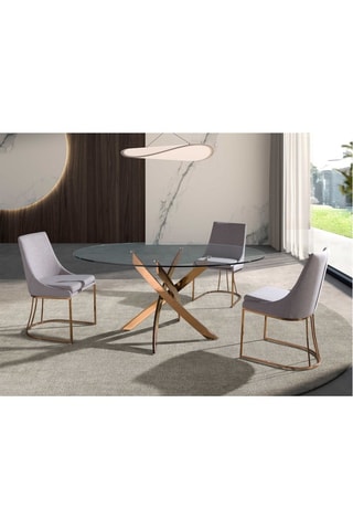 Tavolo da pranzo in vetro - 140 x 75 x 140 cm