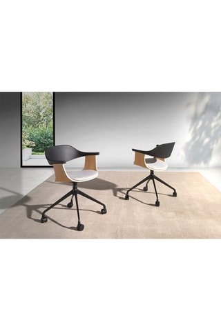 Sedia da ufficio in legno placcato rovere - 59 x 76 x 50 cm