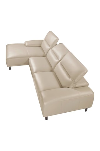Divano angolare sinistro in pelle - Beige