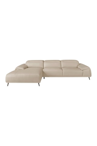 Divano angolare sinistro in pelle - Beige