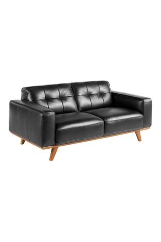 Divano -  Nero - 2 posti - In pelle