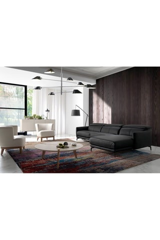 Divano angolare destro - Nero - 4 posti - In pelle