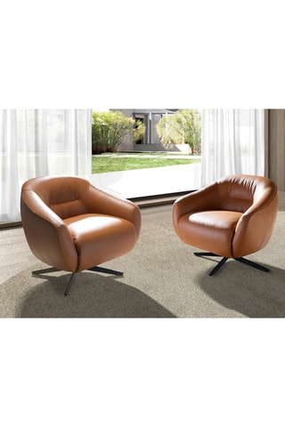 Poltrona - Marrone - In pelle