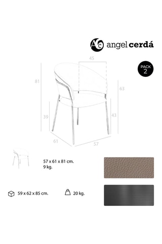 2 sedie - 57 x 81 x 61 cm