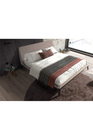 Letto - Pino e faggio - Naturale e nero - 180 x 200 cm