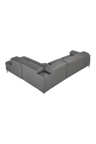 Divano angolare in pelle - Grigio e nero