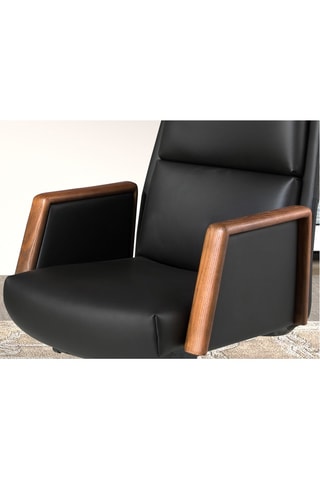 Sedia da ufficio in legno - 68 X 70 X 120 cm - Rivestimento in similpelle