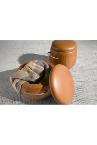 Pouf 2-in-1 - Cammello - In pelle