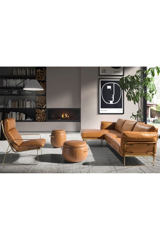 Pouf 2-in-1 - Cammello - In pelle