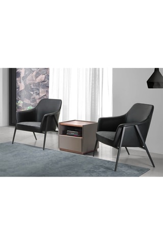 Poltrona - Nero - Effetto pelle