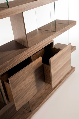 Libreria - Effetto noce e trasparente