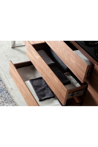 Credenza 3 ante - Effetto noce e argentato