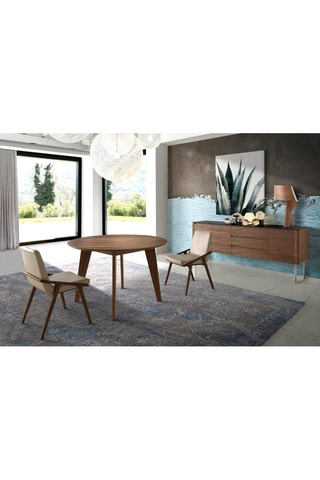 Credenza 3 ante - Effetto noce e argentato