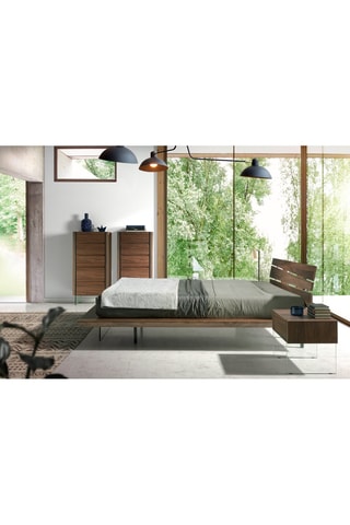 Comodino - Effetto noce e trasparente