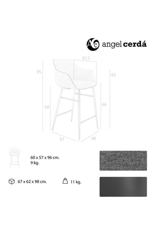 Sgabello da bar - Grigio e nero